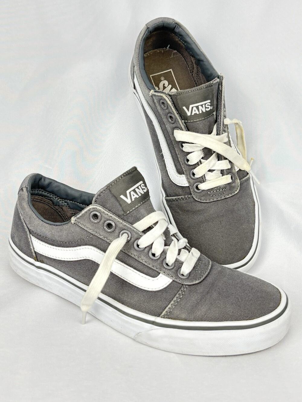 Vans Old Skool Off The Wall Sneakers Mens Sz US 8 Gray Canvas Skate Shoes 500714